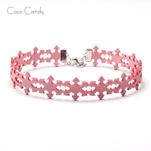 🆕Pink Snowflake Choker Necklace - Picture 1 of 2